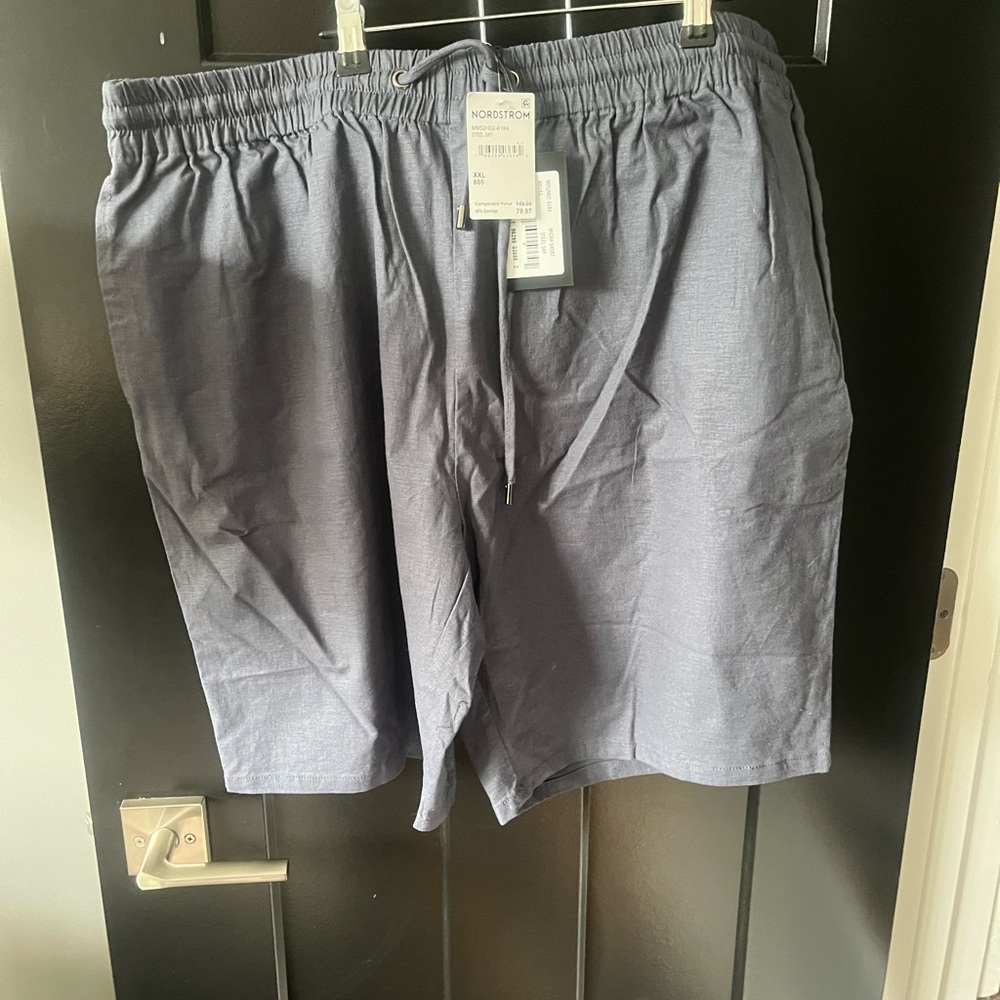 PAIGE Men's Blue Gray Drawstring casual Shorts